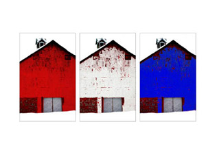 Red, White, and Blue Barn