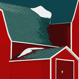 Red Barn Close Up by Dan Neuberger