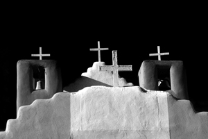 Taos Pueblo in B&W by Betsy Phillips