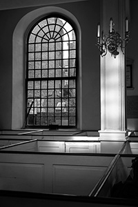 Iluminated old North Church by Timothy Fuss