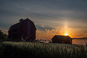 Morning Breaks over the Farm by Christy Hibsch