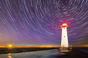 Star Trails Over Sodus Point by Joe Altieri