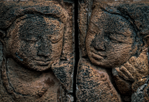 Brothers--Borobudar Temple Indonesia  by Steve Levinson