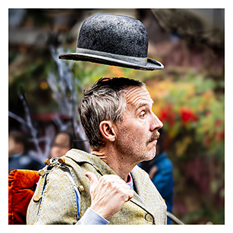 Man with Floating Hat by Susan J. Smith
